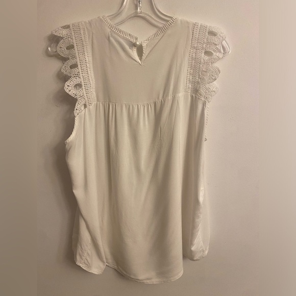 Santory Coquette Core MEDIUM Lace Blouse Sleeveless White - Picture 2 of 8